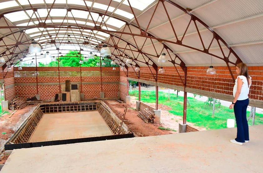 Avanza la construcción de la pileta climatizada del Barrio Los Pinos