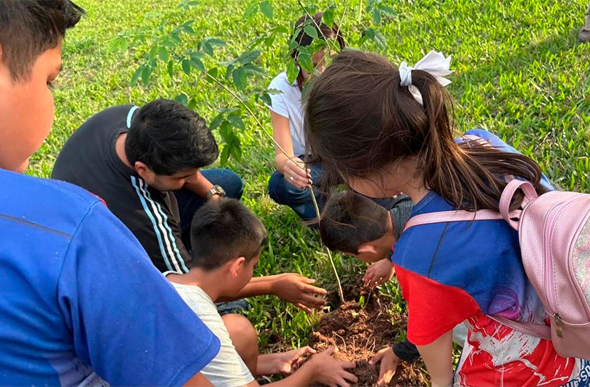 La Municipalidad plantó 50 árboles en el predio del Club Sportivo Unión